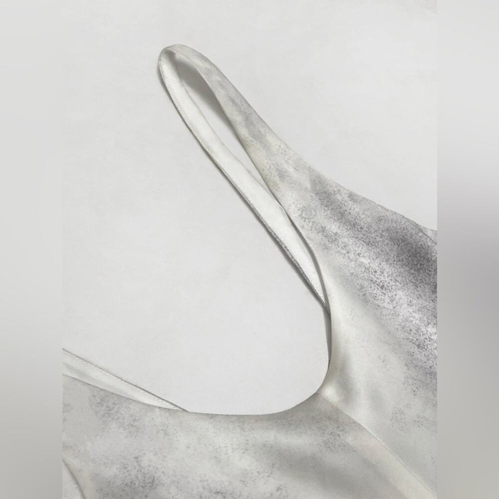 Grace Ling Silk Bias Slip Dress in Ash White L - Picture 8 of 15